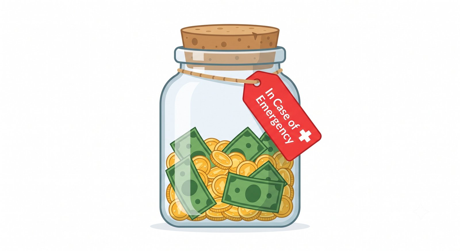 A conceptual illustration of an emergency fund liquidity reserve