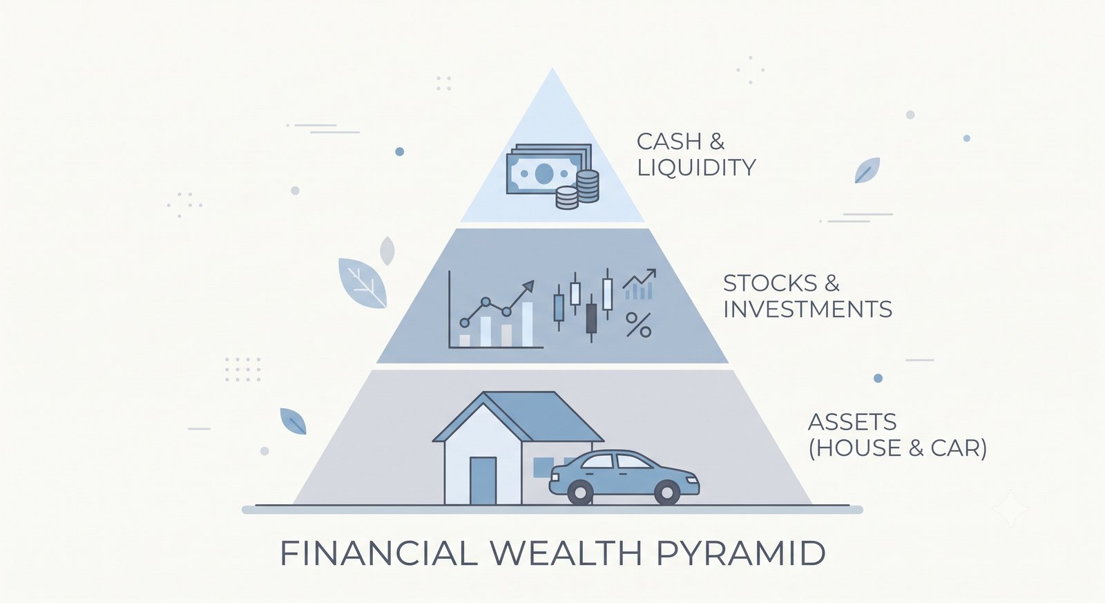 Hierarchy of asset classes in a pyramid