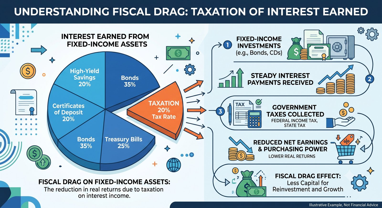 Pie chart illustrating taxation eating into RD interest