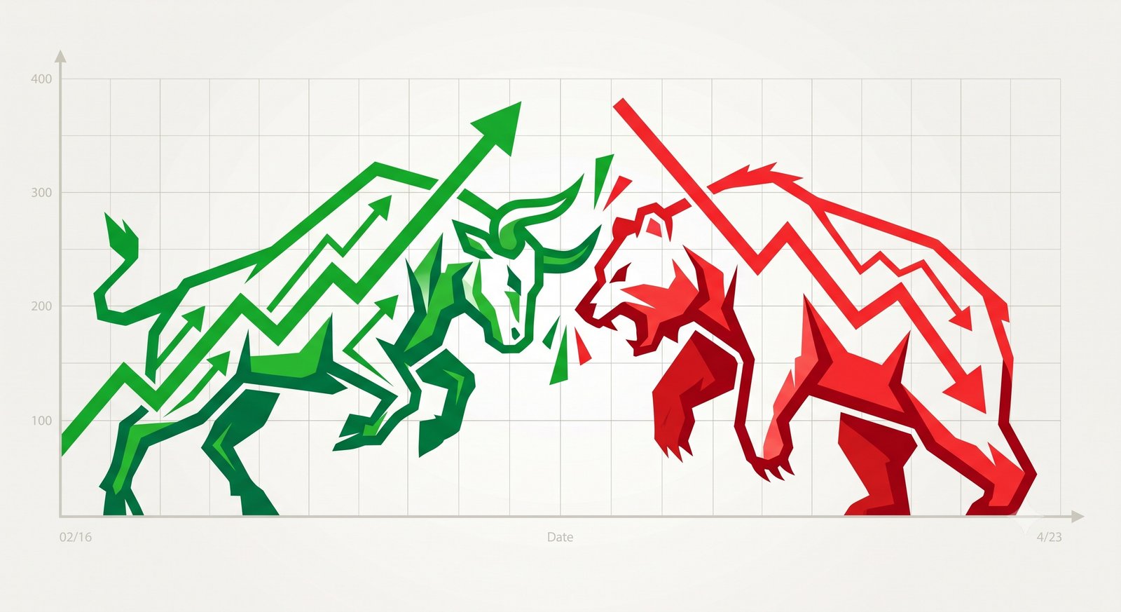 Bull and Bear Line Chart Visualization
