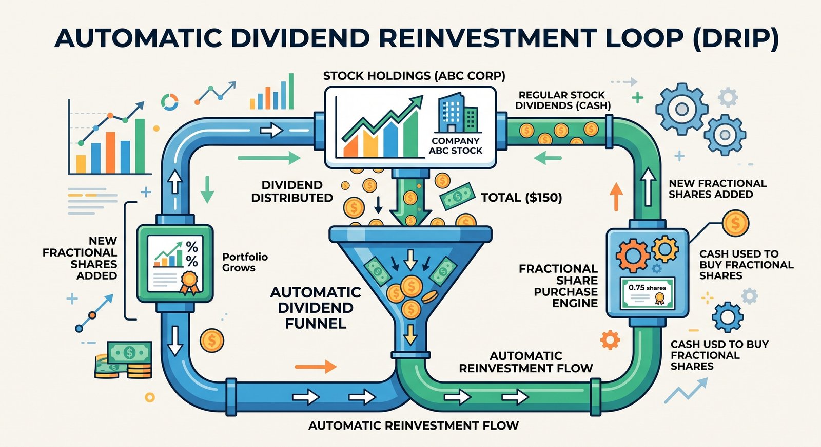 DRIP Auto-Reinvestment Loop